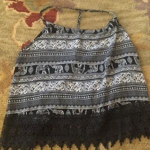 LA HEARTS black and white elephant top